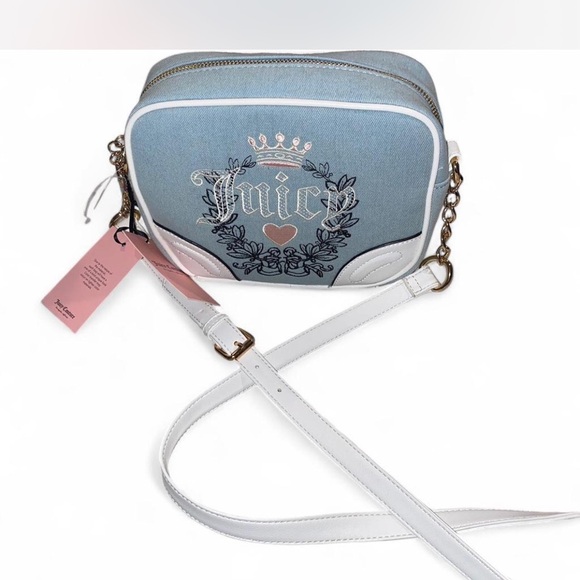 Juicy Couture Handbags - Juicy Couture Light Blue and White Crossbody Bag